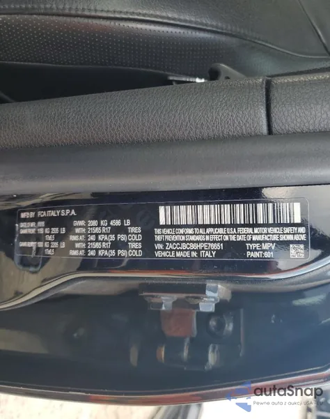 2017 Jeep Renegade Trailhawk from USA, damaged, VIN ZACCJBCB6HPE76651
